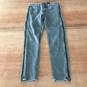 AG Adriano Goldschmied the Camilla Super Skinny Ankle Zip Jeans Women 26r Gray